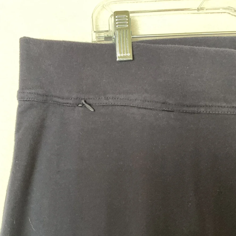 Lands End Starfish Straight Leg Knit Pants Navy Blue Petite Large L/P Pocket